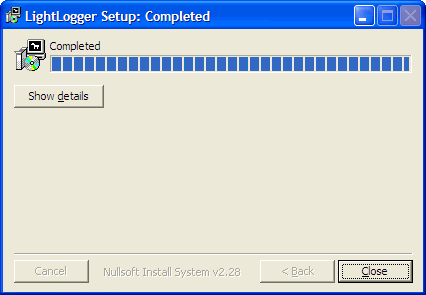 LightLogger Keylogger Install Complete