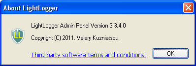 LightLogger Keylogger About Dialog