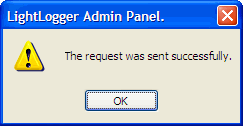 LightLogger Keylogger Support Success Dialog