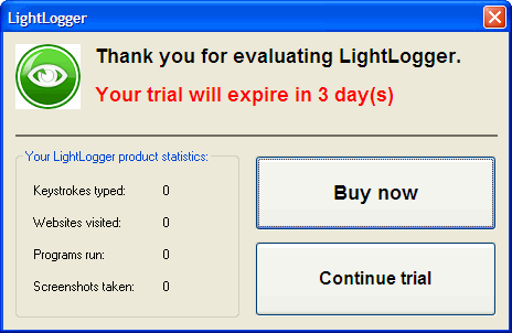 LightLogger Statistic Dialog