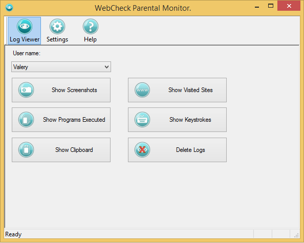 WebCheck Parental Monitor screenshot